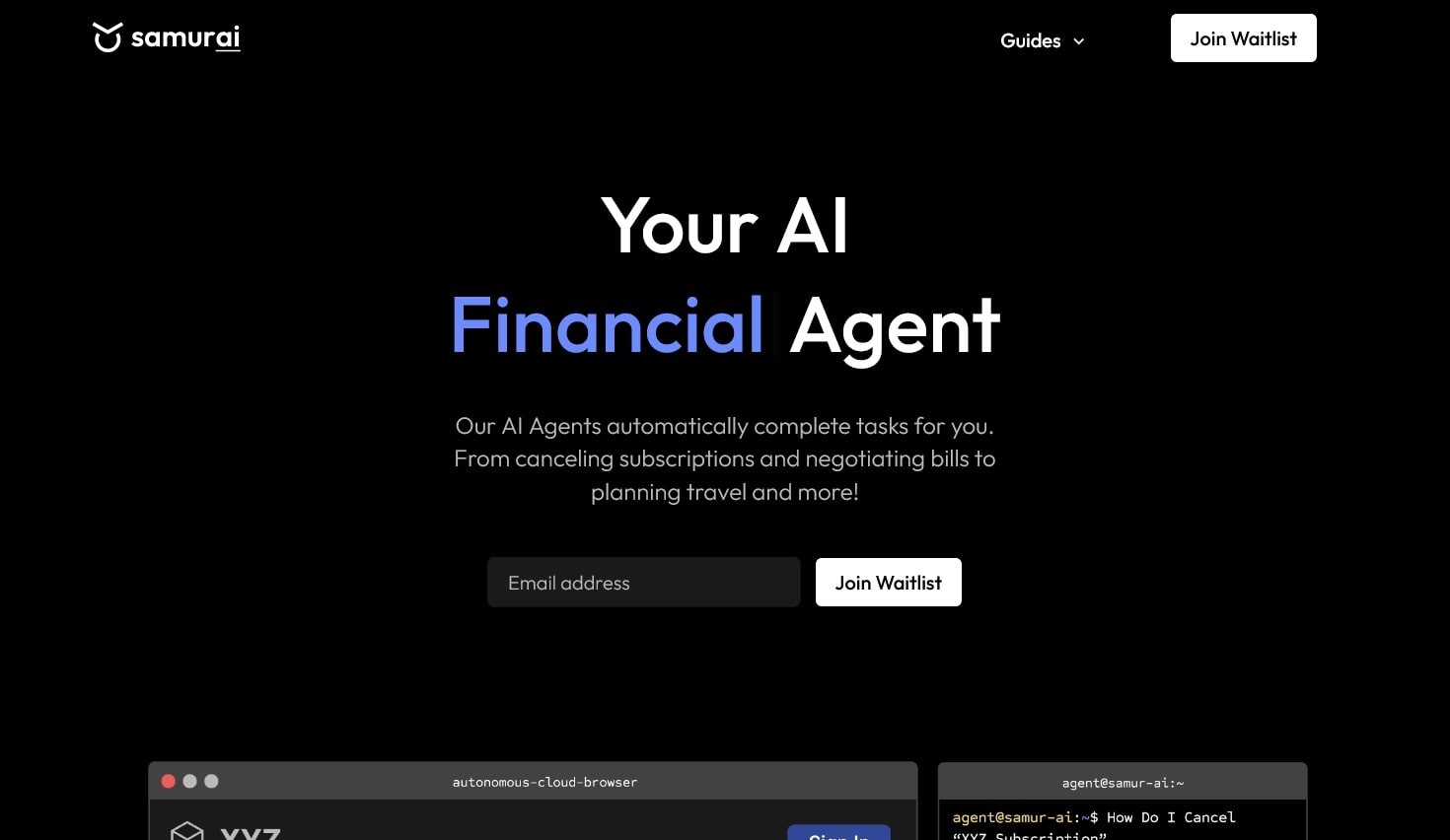 Screenshot of Samur.ai website