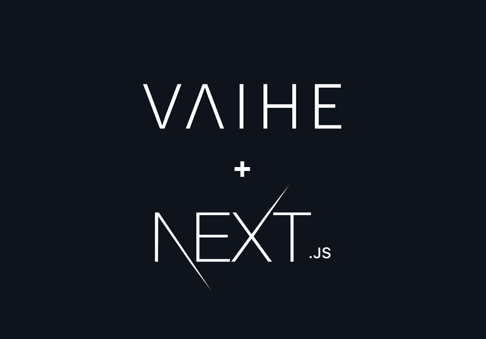 Illustration of Vaihe logo next to Next.js logo