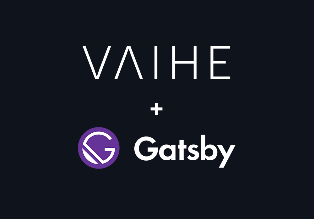 Illustration of Gatsby logo plus Vaihe logo