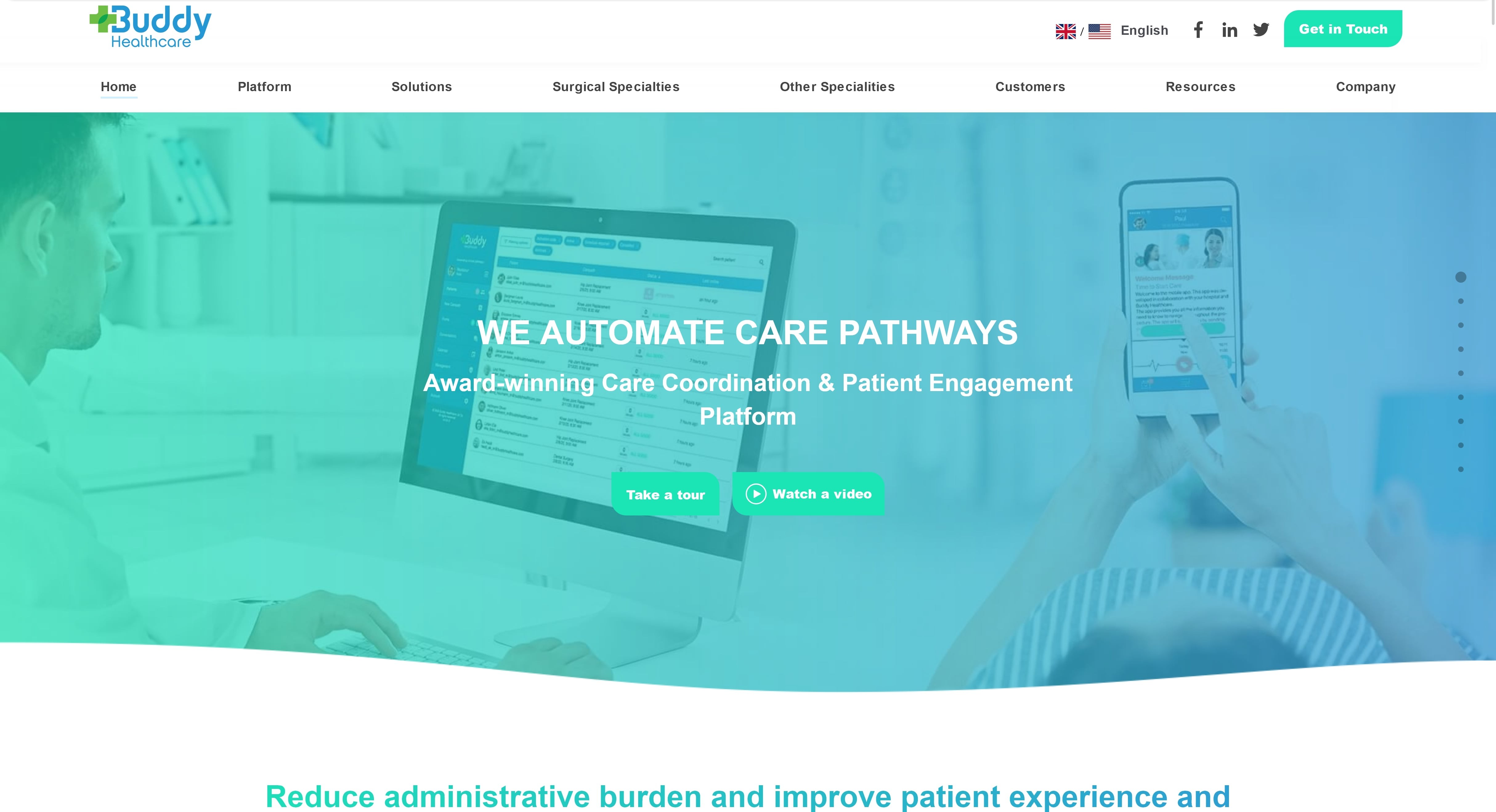 Buddy Health Care homepage screenshot