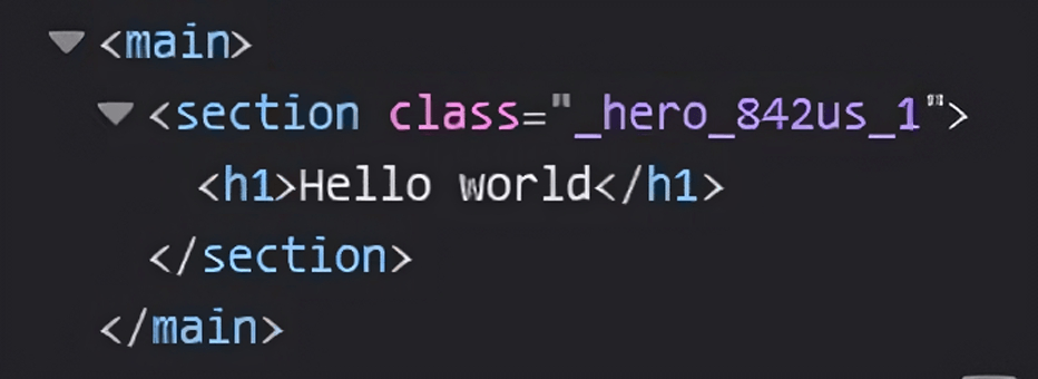 The 'hero' class has now randomly generated letters on it