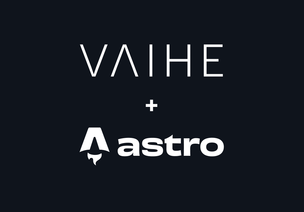 Illustration of Astro logo plus Vaihe logo